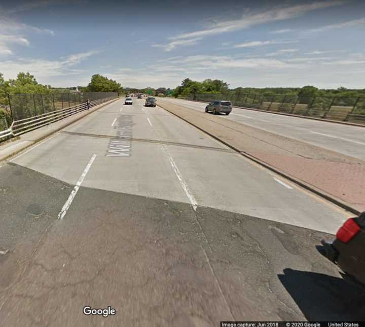 The Sunrise Highway overpass on the William Floyd Parkway in Shirley.