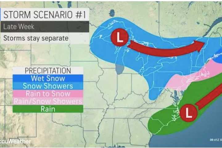 Storm Scenarios: If Separate Systems Merge, Parts Of Area Could See Accumulating Snowfall