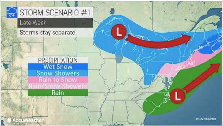 A look at the first storm scenario.