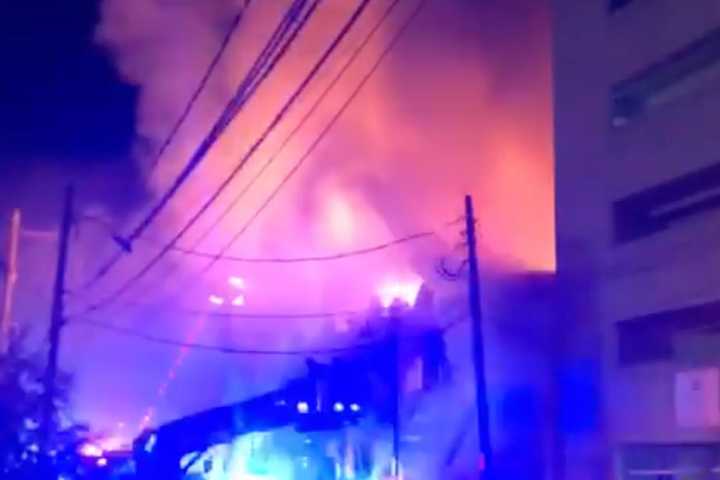 Businesses, Apartments Become Engulfed In Flames In Four-Alarm Long Island Fire