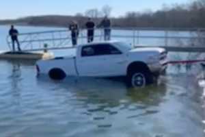 VIDEO: Pickup Plunges Into Monmouth Reservoir