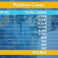 <p>New York City and the nine counties that have the most COVID-19 cases, forming the state&#x27;s Top 10, are listed here, with new cases in parentheses:</p>