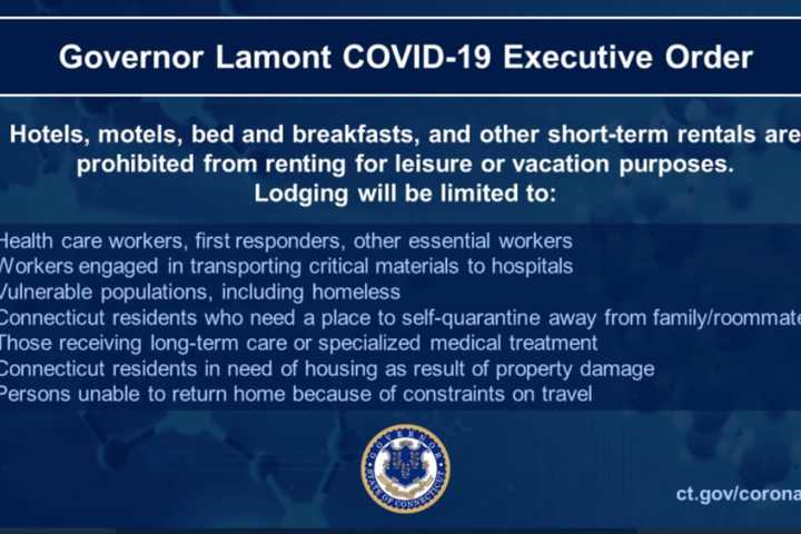 COVID-19: Executive Order Reserves CT Hotels, Short-Term Rentals For Essential Workers