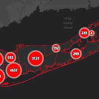 <p>The Suffolk County COVID-19 map as of April 9, 2020.</p>