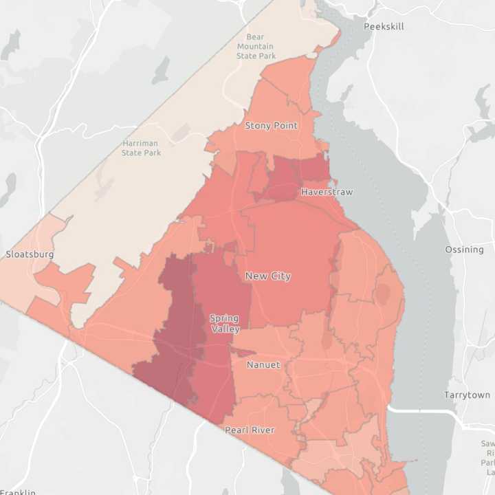 The Rockland County COVID-19 map on Friday, April 10, 2020.