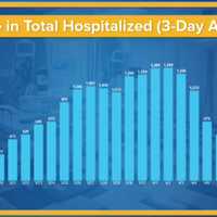 <p>A look at the change in three-day hospitalizations in New York.</p>