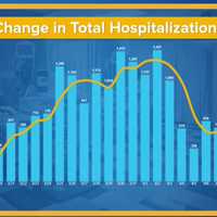 <p>A look at the change in total daily COVID-19 hospitalizations in New York State.</p>