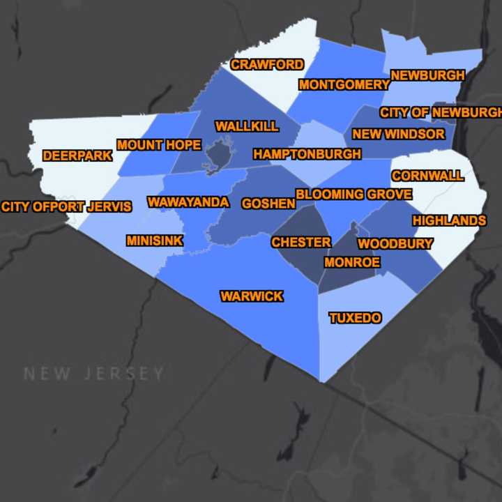 The COVID-19 map of Orange County as of Monday, April 20.