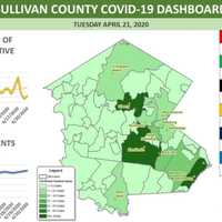 <p>The COVID-19 map in Sullivan County on Wednesday, Aug. 22, 2020.</p>