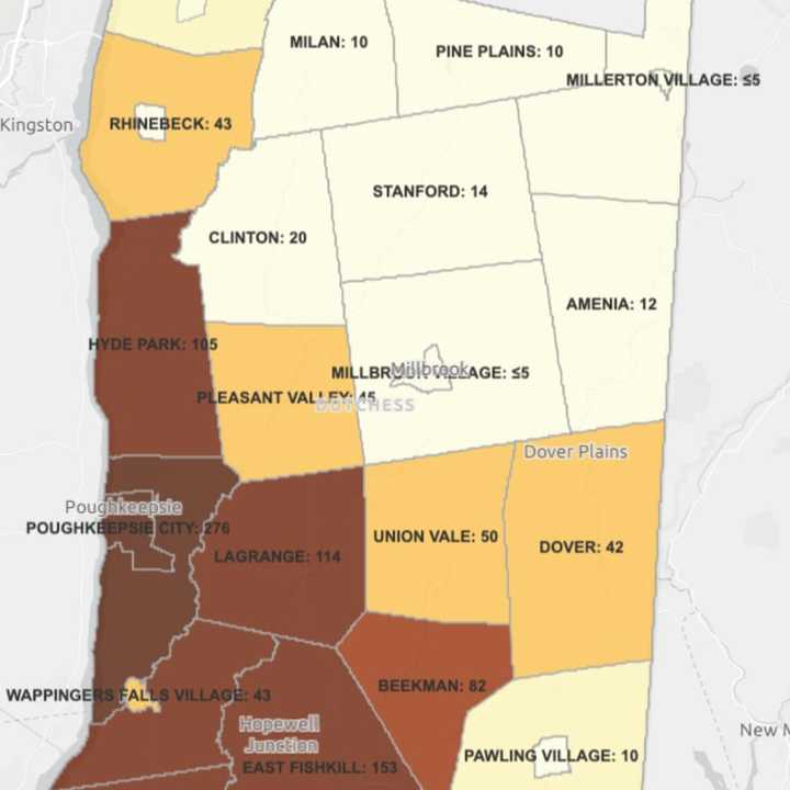 The breakdown of COVID-19 cases in Dutchess County on Thursday, April 30, 2020.