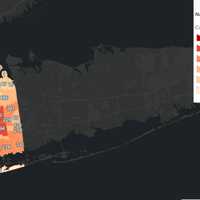 <p>The Nassau County COVID-19 map on Monday, May 4.</p>