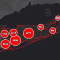 <p>The Suffolk County COVID-19 map on Friday, May 8.</p>