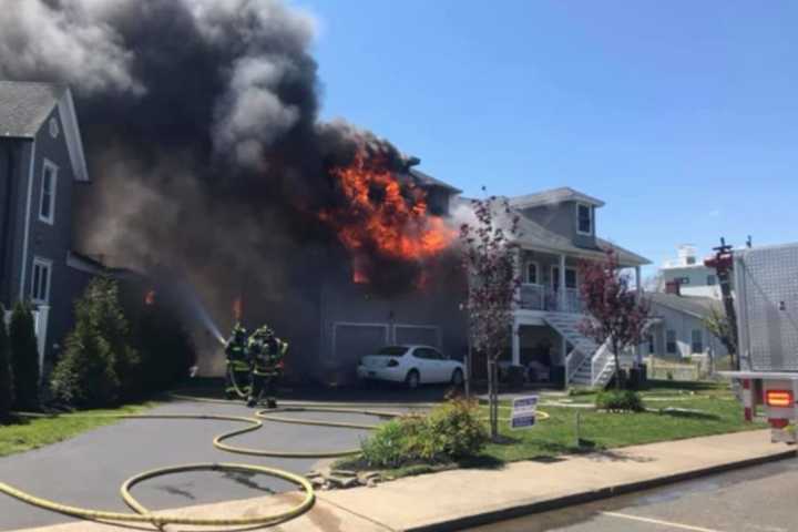 VIDEO: Monmouth Beach Firefighters Battle House Blaze