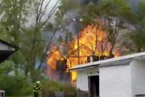 Firefighters Battle Wind-Whipped Blazes In Lacey Township, South Brunswick