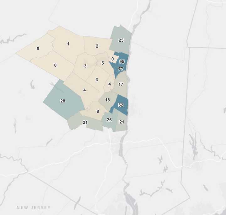 The active cases of COVID-19 in Ulster County as of Monday, June 8, 2020.