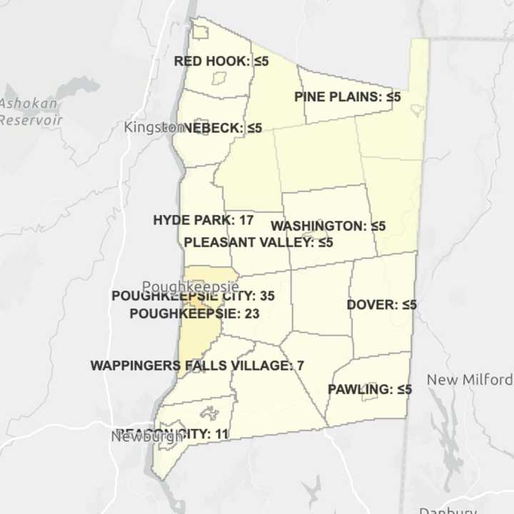 The breakdown of COVID-19 cases in Dutchess County as of Monday, June 22.