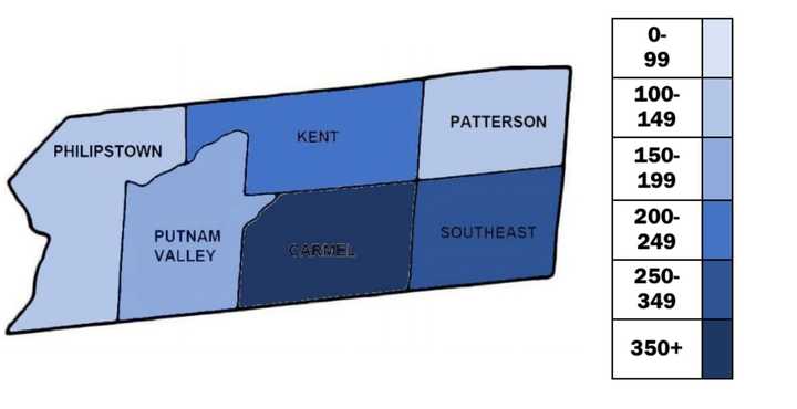 The Putnam County COVID-19 map as of Monday, June 22, 2020.