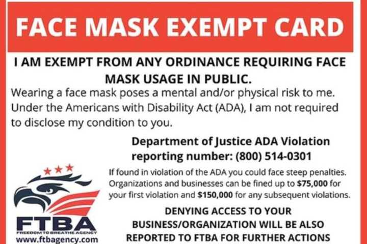 COVID-19: Alert Issued For Fake Mask Exempt Cards Being Sold Online