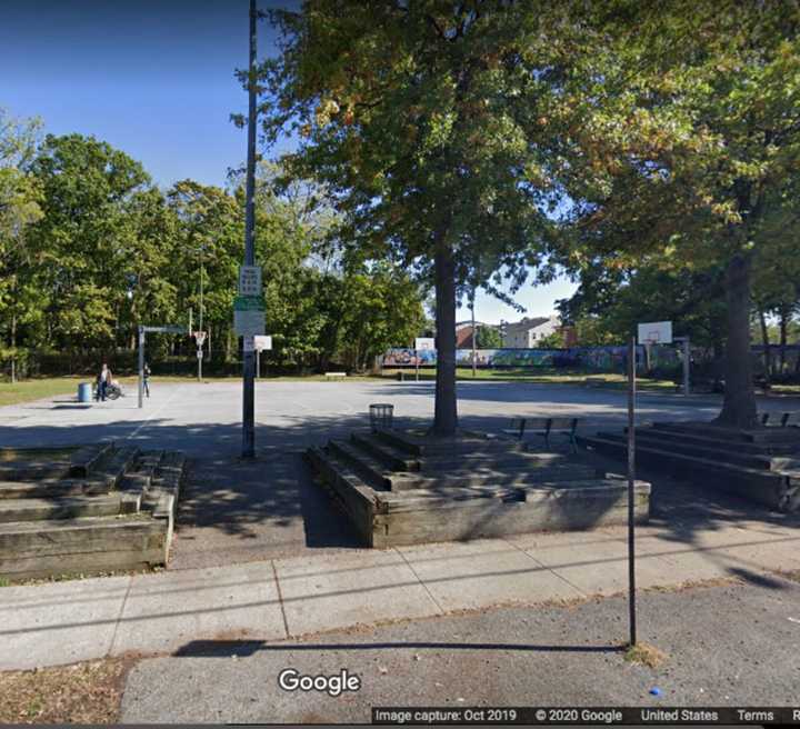 Pershing Avenue Park, the scene of the stabbing.&nbsp;