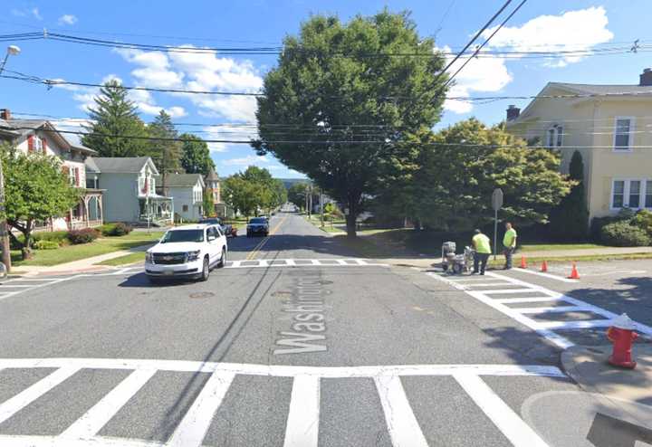 Intersection of Washington Street and West Moore Street in Hackettstown