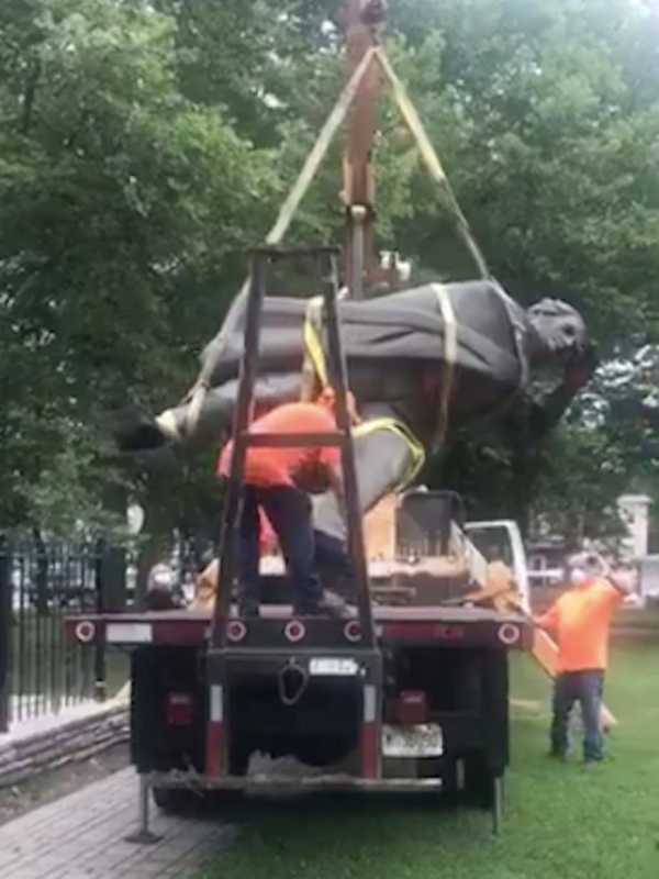 Christopher Columbus Statue Topples In Trenton