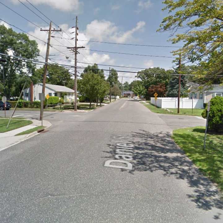 The area where the crash happened on Daniel Street in Lindenhurst.