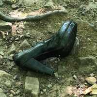 <p>A black high-heeled shoe found in Hedden Park this week.</p>