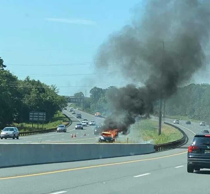 The scene of a fatal crash on the Garden State Parkway on Tuesday in Atlantic County. (Photo by Breaking AC @ https://www.facebook.com/breakingAC/)