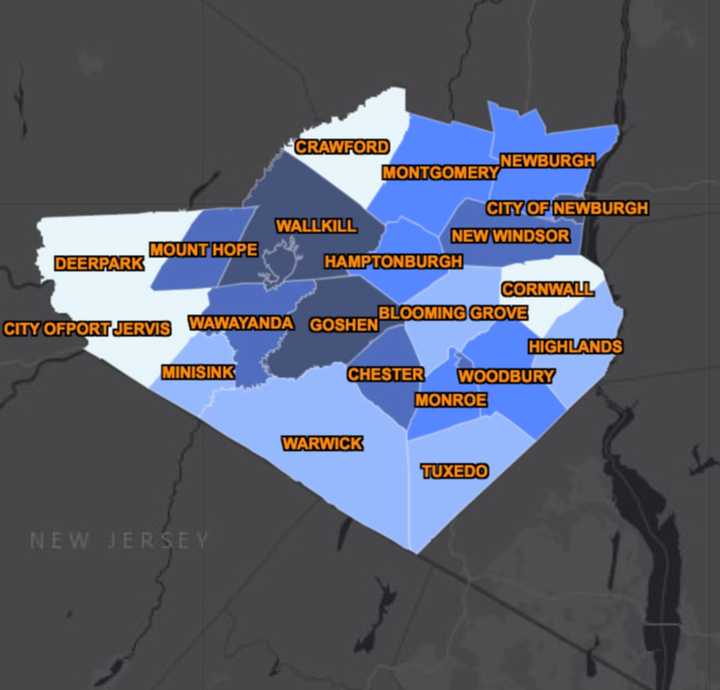 The Orange County COVID-19 map on Friday, July 31.