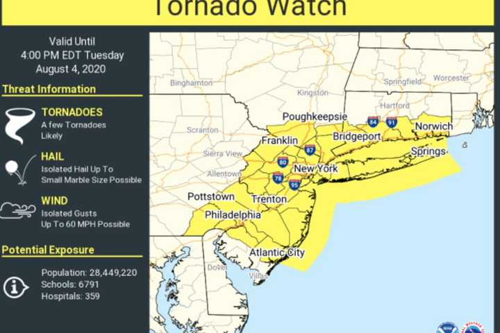 Tornado Watch Now In Effect For Much Of Region