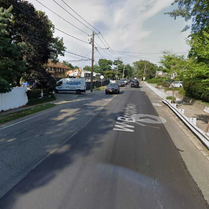 Broadway in the vicinity of Adelberg Lane in Cedarhurst.