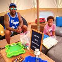 <p>CC Sabathia celebrates son Carter&#x27;s 10th birthday in their Alpine backyard.</p>