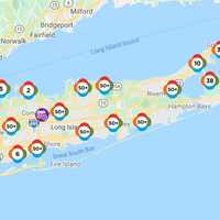 <p>The PSEG Long Island outage map on Monday, Aug. 10.</p>