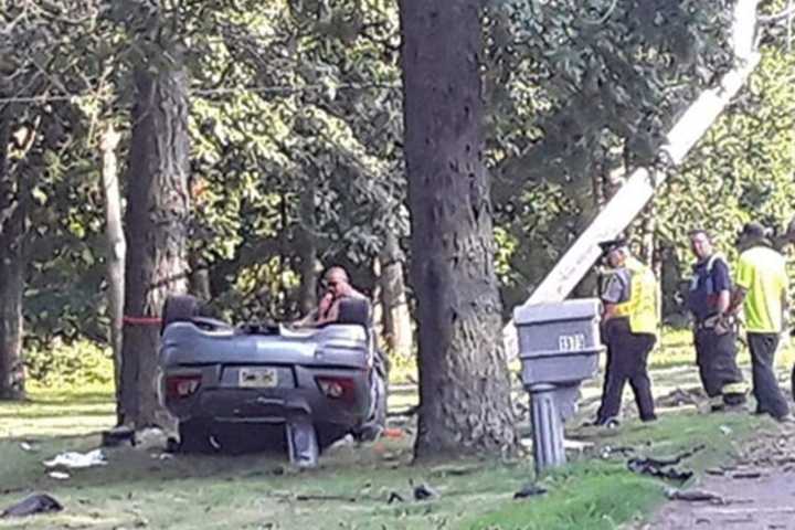 Toms River Driver, 43, Trapped, Killed After Convertible Snaps Utility Pole, Flips Over