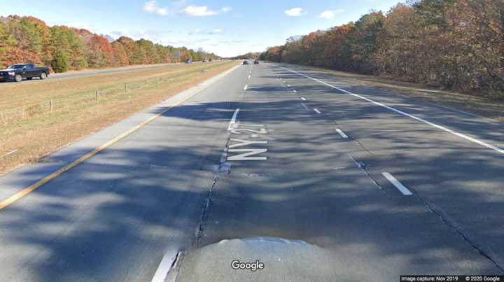 The motorcyclist was struck on Sunrise Highway approximately 1/4 of a mile from William Floyd Parkway