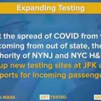 <p>There will be testing sites set up at LaGuardia and JFK</p>