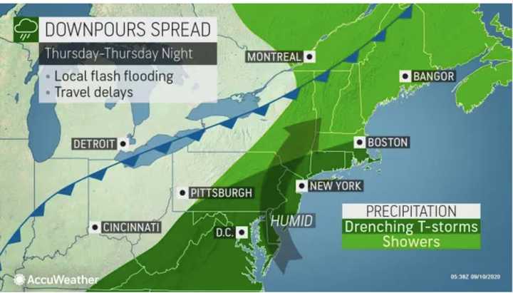 A look at the stormy weather on Thursday, Sept. 10.