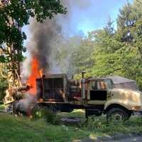 <p>Fire crews in Lambertville jumped to action to put out a blaze that ignited in a well drilling machine Monday morning.</p>