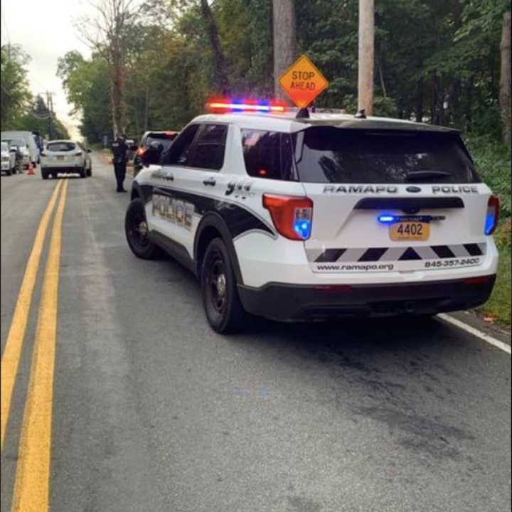 Ramapo Police Officers enforcing speed limits on Route 202