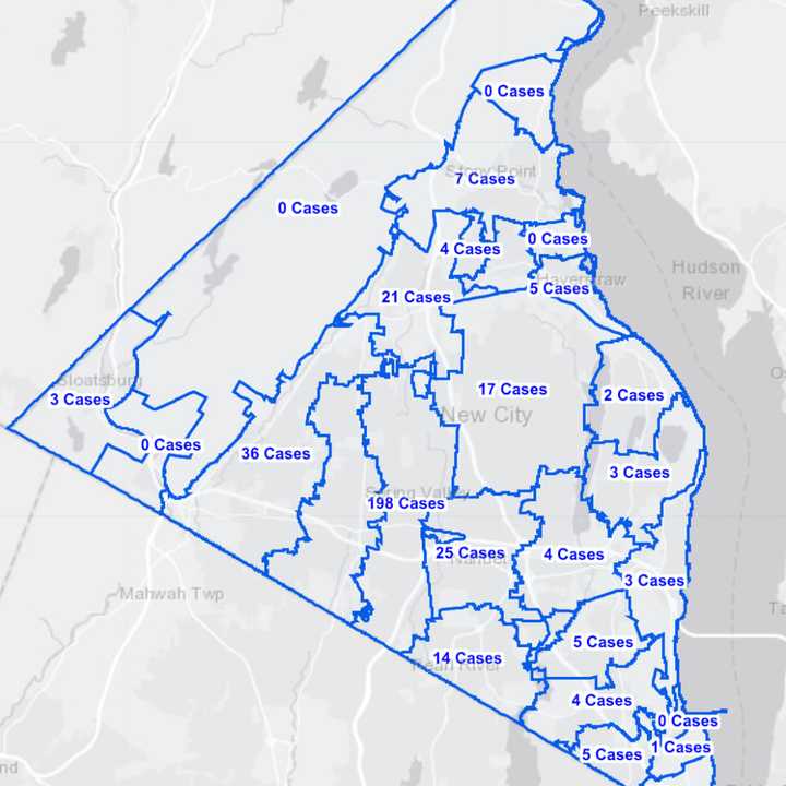 The breakdown of active COVID-19 cases in Rockland County on Monday, Sept. 28.