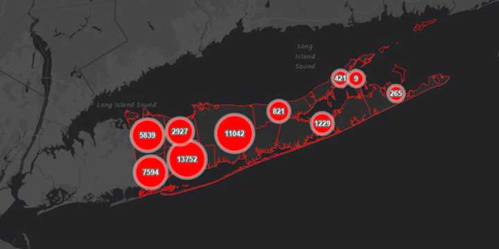 The breakdown of COVID-19 cases in Suffolk County as of Monday, Sept. 28.