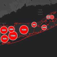 <p>The Suffolk County COVID-19 map on Wednesday, Oct. 7.</p>