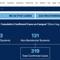 <p>Monmouth University&#x27;s COVID-19 case dashboard as of Monday.</p>