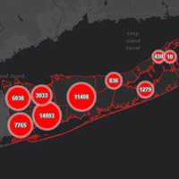 <p>The Suffolk County COVID-19 map on Thursday, Oct. 15.</p>