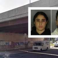 <p>Paige Gonzalez, Ramon Arroyo and Anthony Rolon were charged with criminal mischief for spray painting in a Newark underpass, authorities said.</p>