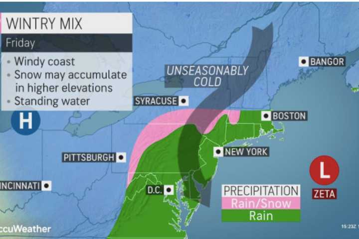 Snow Way! Merging Storms Will Bring Heavy Rain, Gusty Winds To Area, White Stuff In Some Spots