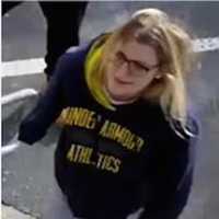 <p>Surveillance footage of the wanted woman</p>