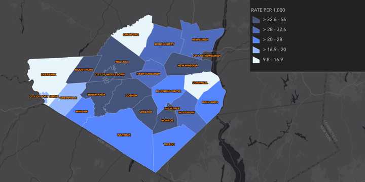 The Orange County COVID-19 map on Friday, Oct. 30.