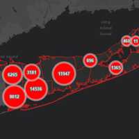 <p>The Suffolk County COVID-19 map on Monday, Nov. 2.</p>