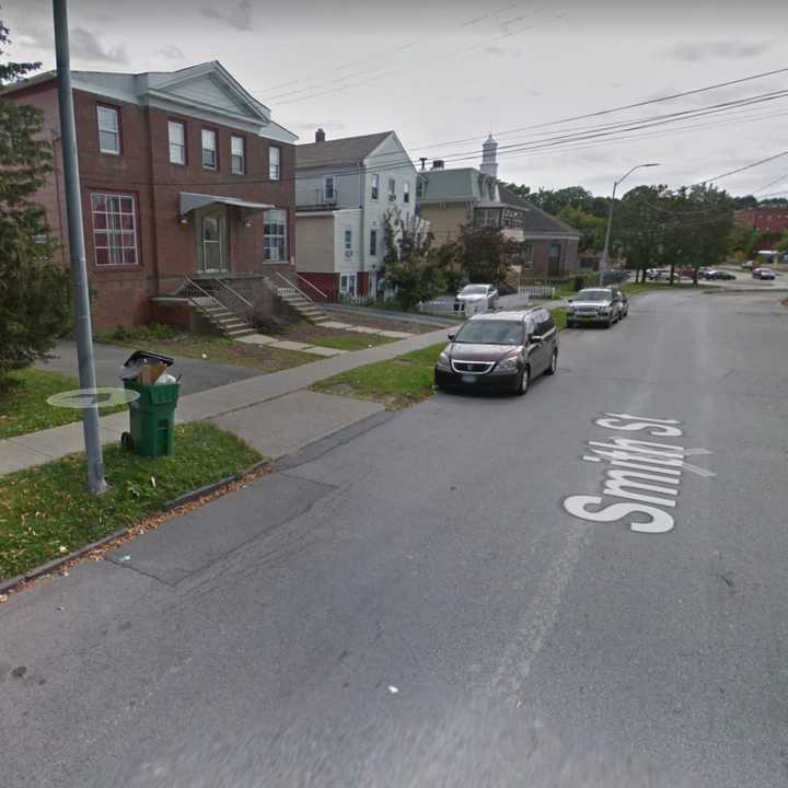 The area of Smith Street in the City of Poughkeepsie where the incident happened.